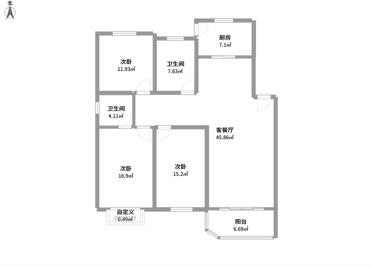 北九峰小区全景户型图片