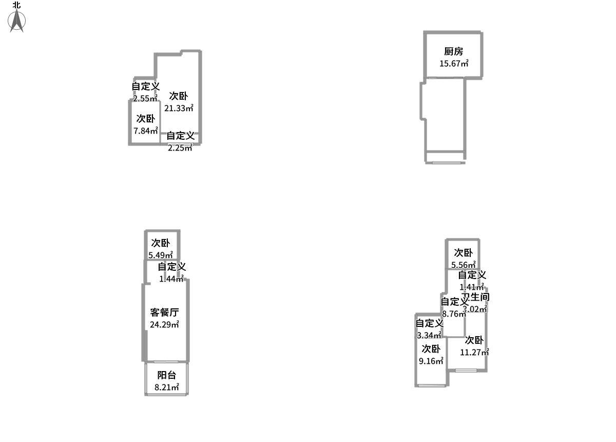 新城云间锦院全景户型图片