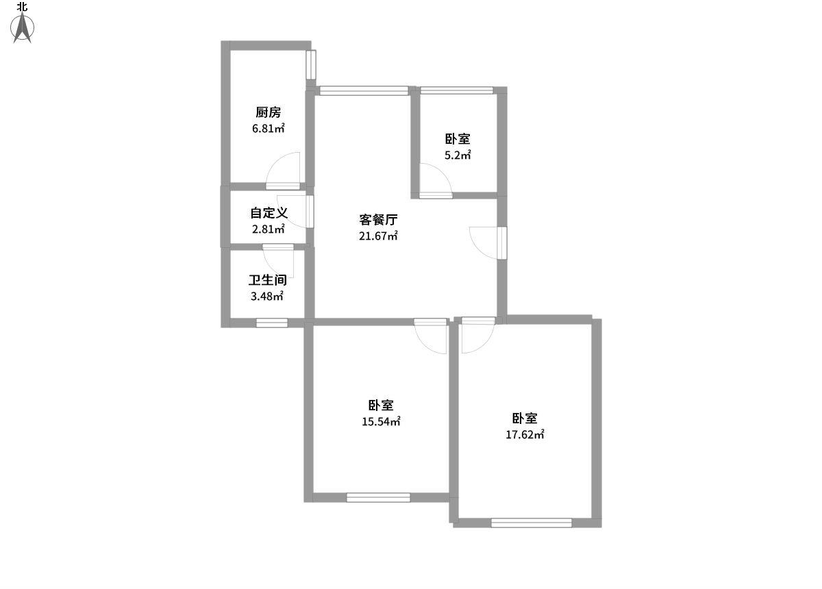 华中公寓全景户型图片
