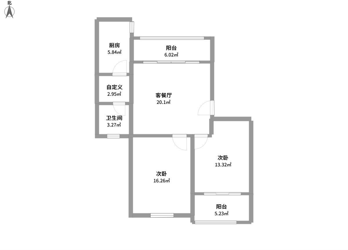 华中公寓全景户型图片